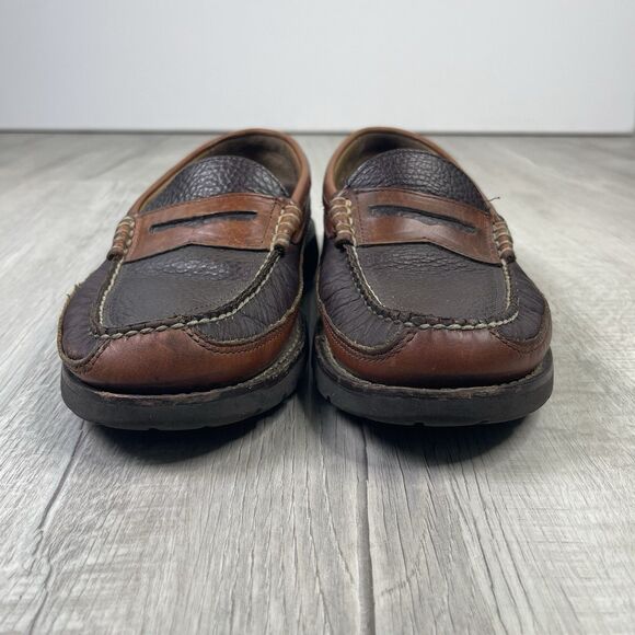 L.L. Bean Men's Allagash Bison Handsewn Penny Loafers Two-Tone Size 9 Slip On S - Picture 2 of 12